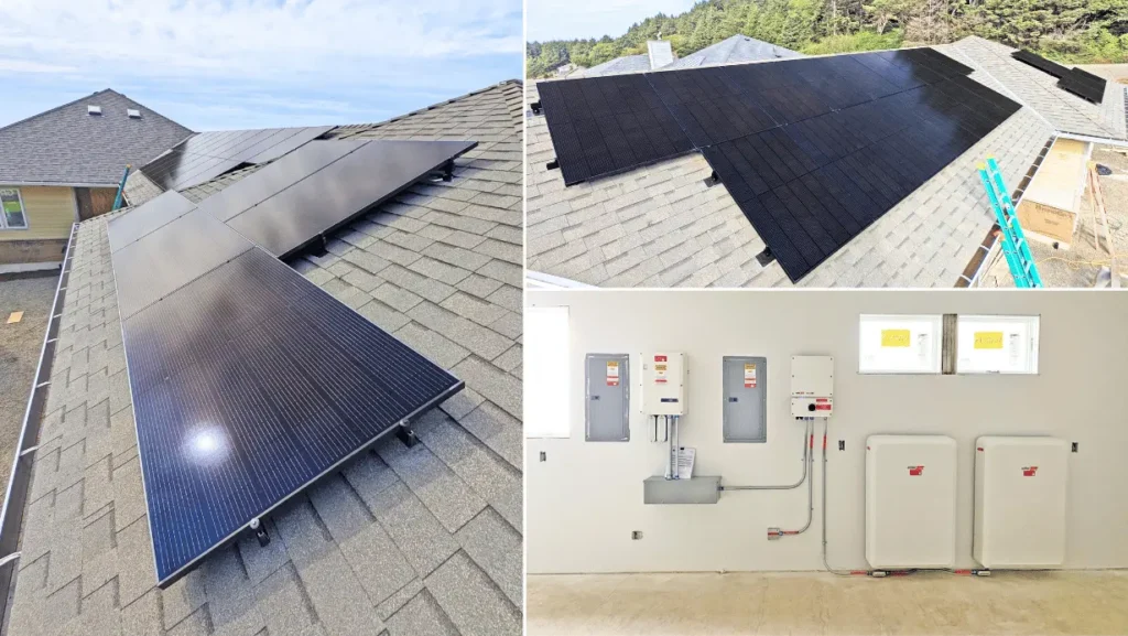 Solar panels and battery backup for beach home in Cloverdale, Oregon