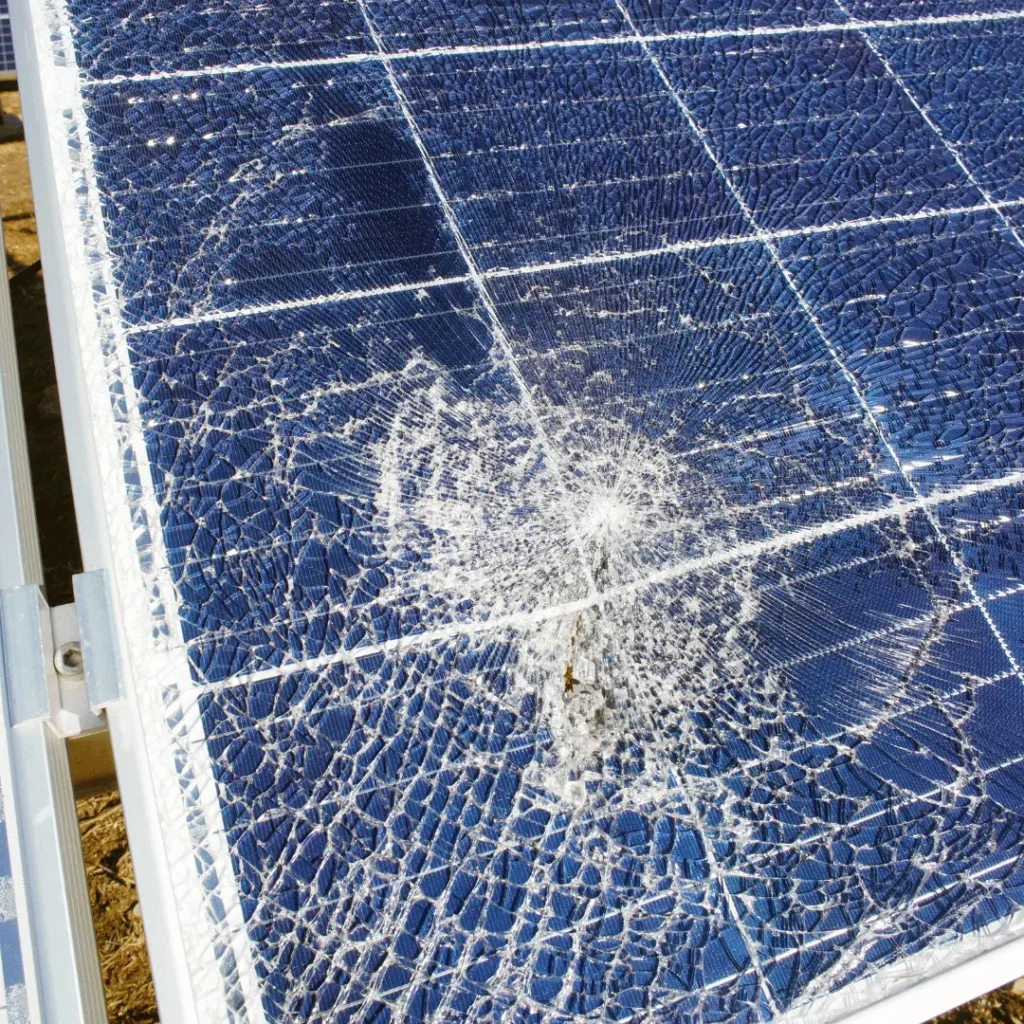 Cracked solar panel to be repaired